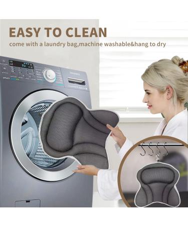 Grey Square Bath Pillow - Ergonomic Neck and Back Support, Quick Dry 4D Mesh Tub Cushion with Suction Cups - Buy Online on GoSupps.com