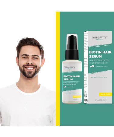 Pureauty Naturals Biotin Hair Serum - Non-Greasy Hair Growth Oil for Stronger, Healthier Looking Hair - Biotin Growth Serum - 4oz - Buy Online on GoSupps.com