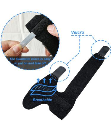 Topbine 2-Piece Black Neoprene Finger Rail - Support for Sports Injuries Broken Fingers & Joint Pain | International Shipping Available - Buy Online on GoSupps.com