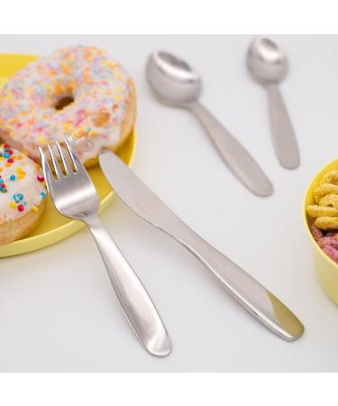 Laublust Children's Stainless Steel Cutlery Set - 4-Piece Baby Dishes | Ideal Gift for Kids | Durable Baby Eating Utensils - Buy Online on GoSupps.com