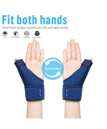 Thumb Brace Shellvcase Reversible Thumb & Wrist Stabilizer Splint for Pain Relief - Blue (Right/Left Hand) | For Arthritis, Tendonitis, Carpal Tunnel - Men & Women - Buy Online on GoSupps.com