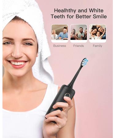 Compact Electric Toothbrush for Adults | 62,000 VPC | 2Hrs Charge | 30 Days Battery | 3 Modes | 4 Heads | Timer | Waterproof | Rechargeable Sonic Toothbrush - Deep Black - Buy Online on GoSupps.com
