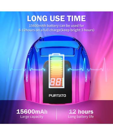 Purtato Professional Rechargeable 96W UV LED Cordless Nail Lamp with Stainless Steel Bottom - 4 Timer Settings and Smart Sensor Nail Dryer (Blue&Purple) - Buy Online on GoSupps.com