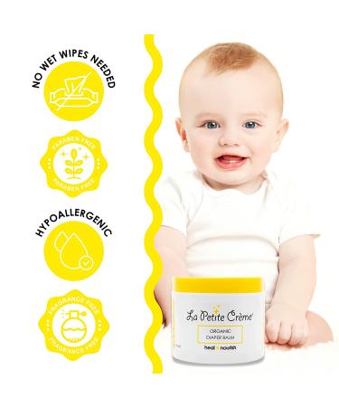 La Petite Creme Organic Diaper Balm 4 oz - Healing & Nourishing Baby Rash Cream - Buy Online on GoSupps.com