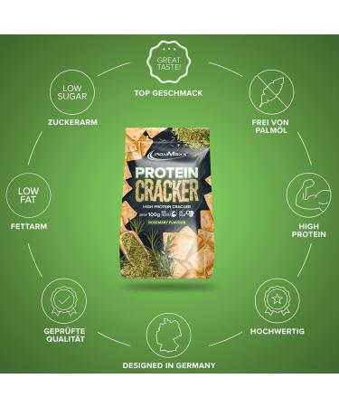 IronMaxx Protein Cracker - Rosemary 100g | Low-Sugar High-Protein Snack | Crispy & Baked Not Fried - Buy Online on GoSupps.com