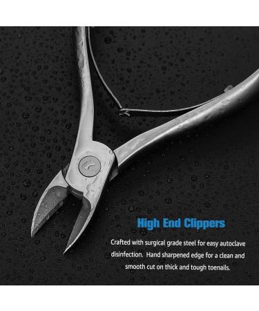 FERYES Heavy Duty Toe Nail Clippers for Thick & Ingrown Nails - Professional Podiatrist Scissors for Seniors, Women, Men - Silver Type 1 - Buy Online on GoSupps.com