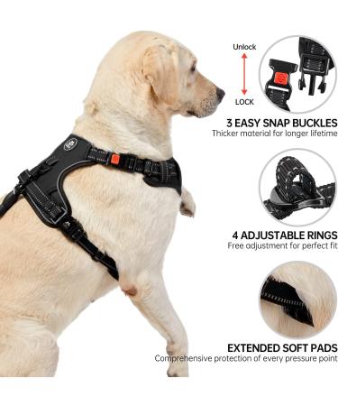 Nestroad Black Dog Harness for Small Dogs - Cushioned Anti-Training Comfortable Fit (S: Neck 28-38cm Chest 38-53cm) - Reflective Strip Available - Buy Online on GoSupps.com