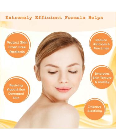 Anti-Aging 20% Vitamin C Serum with Hyaluronic Acid | Skin Tightening Brightening & Moisturizing | Reduce Dark Circles & Blemishes | 50 mL - Buy Online on GoSupps.com