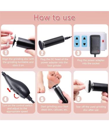 Foot Polisher Electric Dermave Electric Foot Callus Remover Callus Remover for Feet Electric 2024 New Foot Electric File with 60PCS Sanding Discs For Dead Dry Crack Calluses(Black) - Buy Online on GoSupps.com