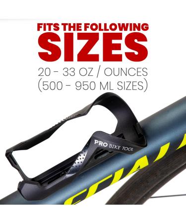 PRO BIKE TOOL Bike Water Bottle Holder - Lightweight & Strong Bicycle Cage for Road & Mountain Bikes - Modern Design - Universal Nylon Glass Fiber - Black - Buy Online on GoSupps.com