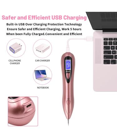 Plasma Pen Device for Removal of Birthmarks Warts & Pigment Spots - 9 Strength LCD Screen Portable Pink - Buy Online on GoSupps.com