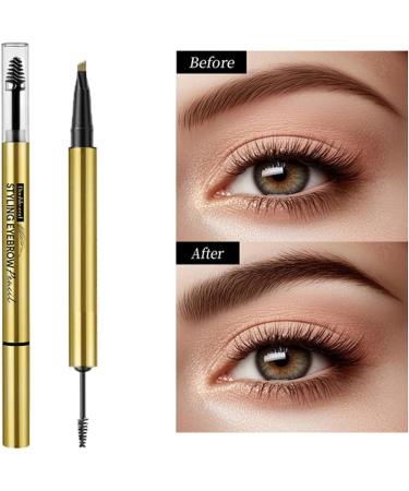 Eyebrow Pencil | Eyebrow Pen Gel | Waterproof Makeup Pen for Women | Long-Lasting 4-Tip Pencil with Stencils - Ideal for Everyday Life Sports Travel - Buy Online on GoSupps.com