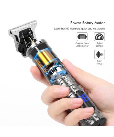 Bestauty Men's Zero Gapped Beard Trimmer - Cordless with LCD Display & Rechargeable - Includes Clipper Oil - Silver - Buy Online on GoSupps.com