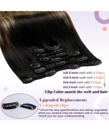 Buy Laavoo Real Hair Clip-In Extensions 60cm Balayage Brown - 120g 7pcs Full Set | #1b/4/27 Black Brown Caramel Blonde - Buy Online on GoSupps.com