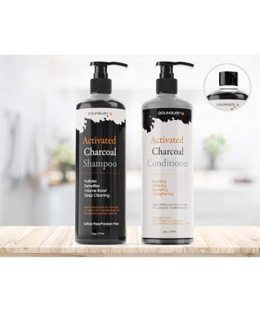 Sulfate Free Activated Charcoal Shampoo - Detox Clarify & Volumize with Organic Argan & Avocado 16oz International Shipping - Buy Online on GoSupps.com