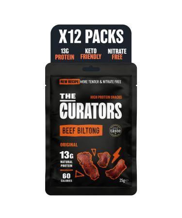 THE CURATORS THE CURATORS Original Beef Biltong Set of 12 packs of 12 protein-rich and gluten-free appetizers 28 g