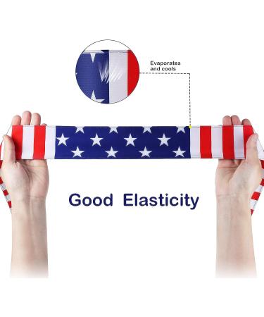SATINIOR American Flag Tie Headband Set - Patriotic Sports Bandana for Fourth of July Independence Day, Stars Sweatband for Exercise Men Women - Buy Online on GoSupps.com