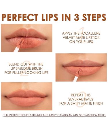 FOCALLURE Velvet Matte Liquid Lipstick Satin-Finish | High Pigmented Lip Color | Cheeks and Lips Tint | Lightweight & Quick-Drying | Clay Crush 203 - Buy Online on GoSupps.com