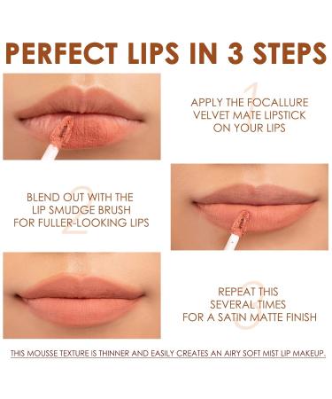 FOCALLURE Velvet Matte Liquid Lipstick - Terra Cotta 201 | Satin-Finish High Pigmented Lip Color | Lightweight & Quick-Drying Formula for Cheeks and Lips - Buy Online on GoSupps.com