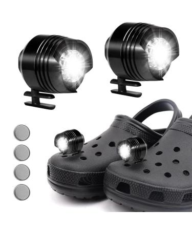 Opahuter 2 pieces of headlights for Croc headlights for Croc shoes with 3 light modes waterproof lights for shoes croc croc headlights for adult children night running dog walking