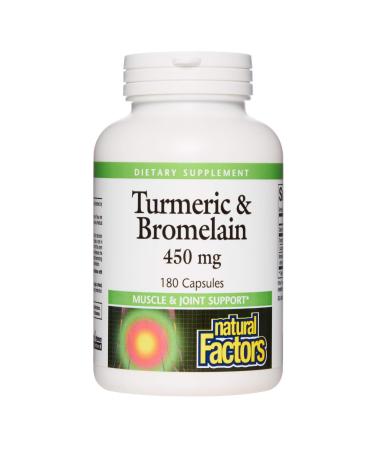 Natural Factors Turmeric & Bromelain 450 mg 180 Capsules