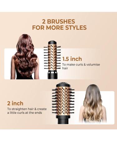 3 in 1 Rotating Hair Dryer Brush Set - Ionic Volumizer & Curling Brushes for Effortless Styling - Buy Online on GoSupps.com