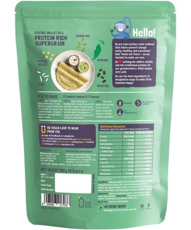 Slurrp Farm Millet Dosa Instant Mix Supergrains Spinach And Beetroot Natural And Healthy Food 150g (Pack Of 2) - Buy Online on GoSupps.com