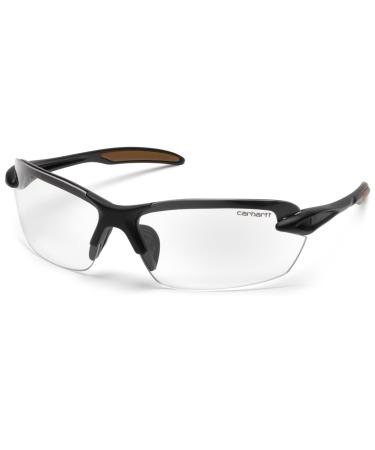 Carhartt Spokane Lightweight Half-Frame Safety Glasses, Black Frame, Clear Lens