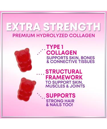 Collagen Peptides Gummies with 2500 mcg Biotin - Hydrolyzed Type I & III Multi Collagen Supplement with Vitamin C & Zinc - Support for Hair Skin Nails Tasty Pomegranate Flavor - 120 Gummies 120 Count (Pack of 1) - Buy Online on GoSupps.com