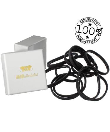 Hair-Like Hair Ties - 12 Black Rubber Wide Ties (4.5cm) with Storage Box | Best Support & Style - Buy Online on GoSupps.com