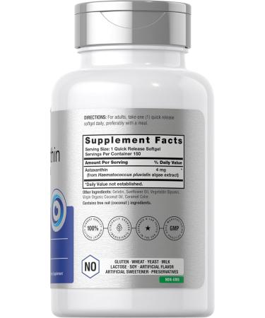 Horb ach Astaxanthin 4mg | 150 Softgels | Supplement from Microalgae | with Coconut Oil | Non-GMO Gluten Soy Free - Buy Online on GoSupps.com