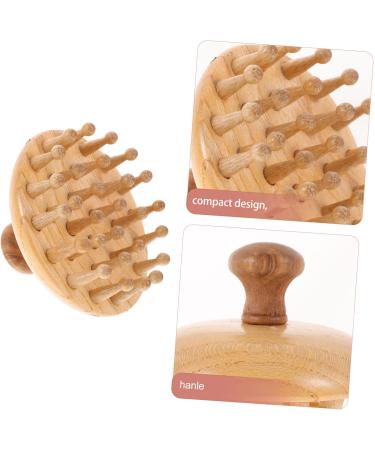 Beavorty Bamboo Massage Comb - Beech Hairbrush for Hair Growth & Scalp Care | Portable Acupuncture Massage Tool for Women | Wide-Tooth Brush for Curls - Buy Online on GoSupps.com