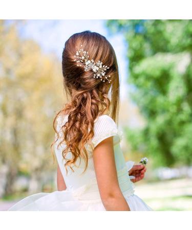 Howaf 3 Hair Combs for Wedding | Crystal & Pearl Bridal Jewelry | Elegant Headdress for Brides - Buy Online on GoSupps.com