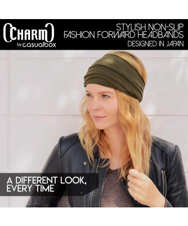 CHARM Japanese Headband 2-Pack - Men's Head Wraps Elastic Bandana for Workout, Women Hair - Black & Dark Gray - Buy Online on GoSupps.com