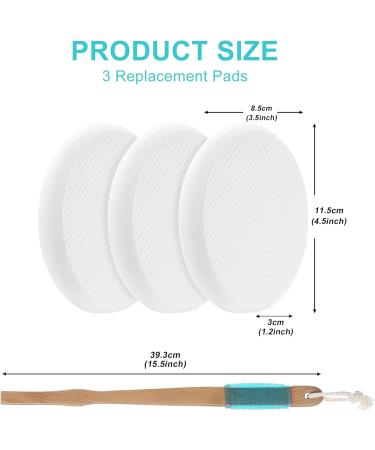 LFJ Long Handle Body Lotion Applicator for Back - Sunscreen & Shower Skin Care Tool with 4 Replaceable Pads for Men and Women - Buy Online on GoSupps.com