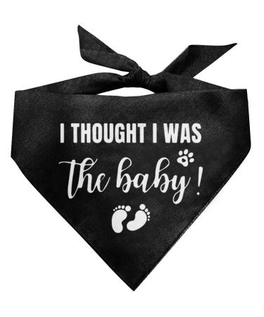 I Thought I was the baby dog bandana dog bandana dog scarf accessories dog triangle scarf dog bandana for small medium large dog pregnancy announcement dog bandana dog bandana pet scarf (b40) black