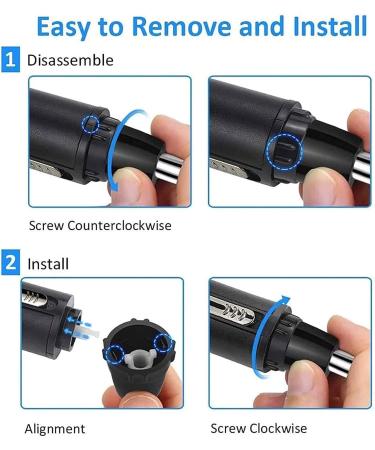 Professional Nose and Ear Hair Trimmer - Painless Waterproof Stainless Steel - Dual Edge Blades for Men & Women - Mute Motor & Cleaning Brush Included - Buy Online on GoSupps.com