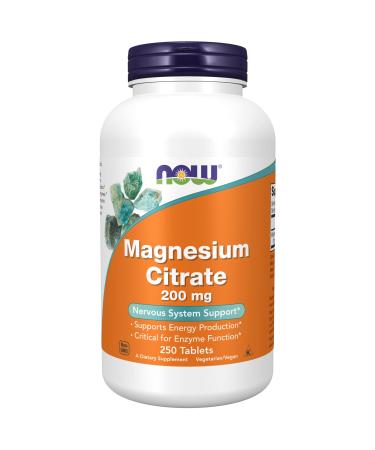 Now Foods Magnesium Citrate 200 mg 250 Tablets