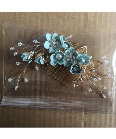 Wedding Hair Comb Rhinestone Clip - Green Crystal Bridal Hair Accessories - Buy Online on GoSupps.com