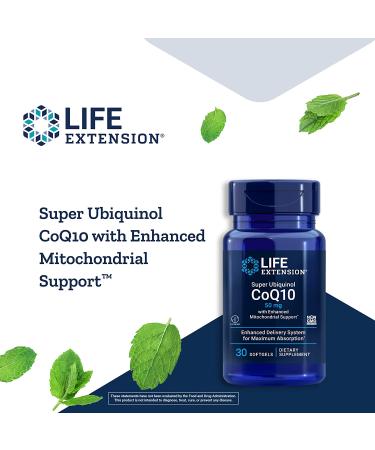 Life Extension Super Ubiquinol CoQ10 50mg - Enhanced Mitochondrial Support, 30 Softgels - Buy Online on GoSupps.com