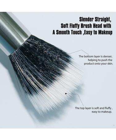 Dpolla New Expert Pro Duo Fiber Stippling Makeup Brushes - 2PCS Set for Foundation, Powder, Highlight, Cream, Blush - Black - Buy Online on GoSupps.com