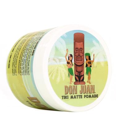 Don Juan Tiki Matte Pomade | Water Based | High Hold | Matte Finish | Natural Plant Extracts and Ocean Minerals | Mai Tai Tropical Scent  4 oz