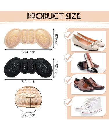 Newcotte 12 Pairs Heel Pads - Anti-Slip Cushion Inserts for Men & Women - Prevent Rubbing Blisters & Heel Slipping - Beige & Black - Buy Online on GoSupps.com