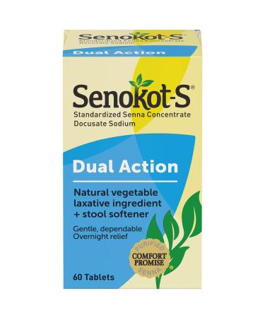 ikj Dual Action Standardized Senna Concentrate Docusate Sodium Tablets 60 Ct