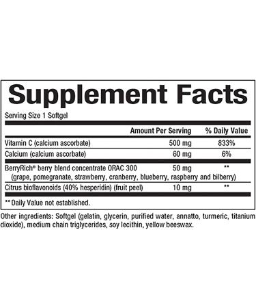 Natural Factors BioCgel Buffered Vitamin C 500 mg with BerryRich | 90 Softgels - Boost Immunity & Antioxidant Support - Buy Online on GoSupps.com