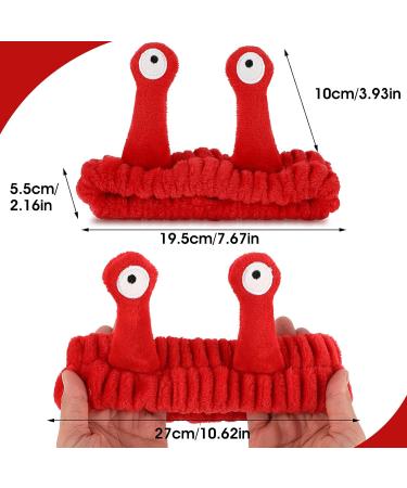 Molain Cartoon Coral Fleece Headband | Cute Elastic Hair Band for Women - Perfect for Makeup & Face Washing - Red - Buy Online on GoSupps.com