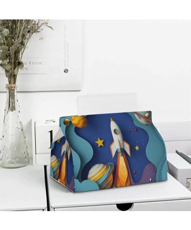 Tissue Box Cover Tissue Box Holder Paper Cut Rocket Print Tissue Holder Travel Tissue Packs Facial Paper Holder Decorative Holder - Buy Online on GoSupps.com