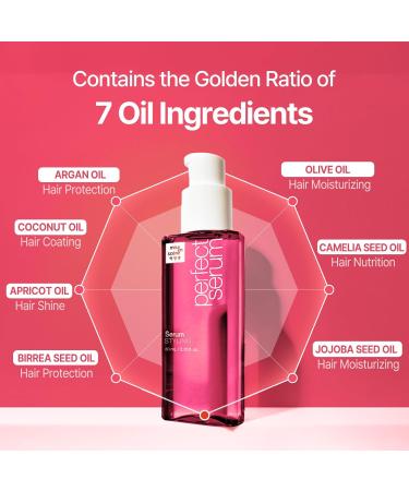 Mise En Scene Perfect Styling Serum - Heat Damage Protection Hair Serum with Argan Oils for Bounce & Long Lasting Curls | 2.70 fl. oz - Buy Online on GoSupps.com