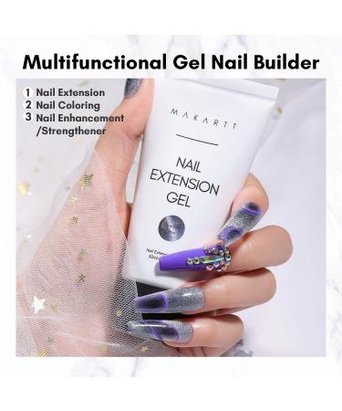 Makartt 50ml Cat Eye Poly Nail Gel - Charcoal Onyx | Nail Extension Gel for DIY Manicure & Nail Design | Perfect Gift for Starters - Buy Online on GoSupps.com