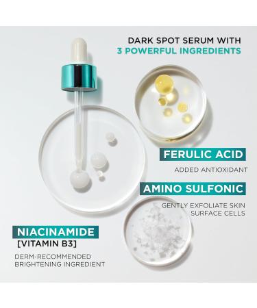 L Or al Paris Bright Reveal 12% Niacinamide + Amino Sulfonic + Ferulic Dark Spot Serum 1oz + Moisturizer Sample - Buy Online on GoSupps.com